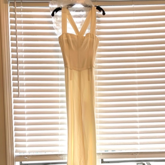 449. THEORY Rosina Bustier Ivory Jumpsuit $495 NWT Sz 4 - Picture 2 of 4